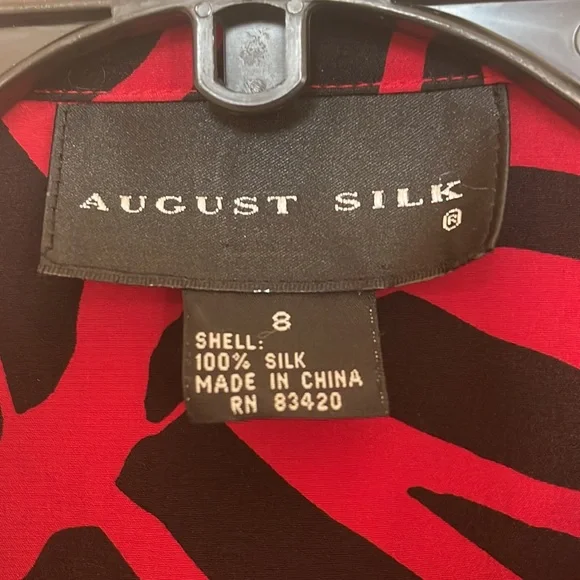 August Silk: Casual Work Office 100% Silk Long Sleeve Button Down Blouse Size S. - Picture 2 of 5